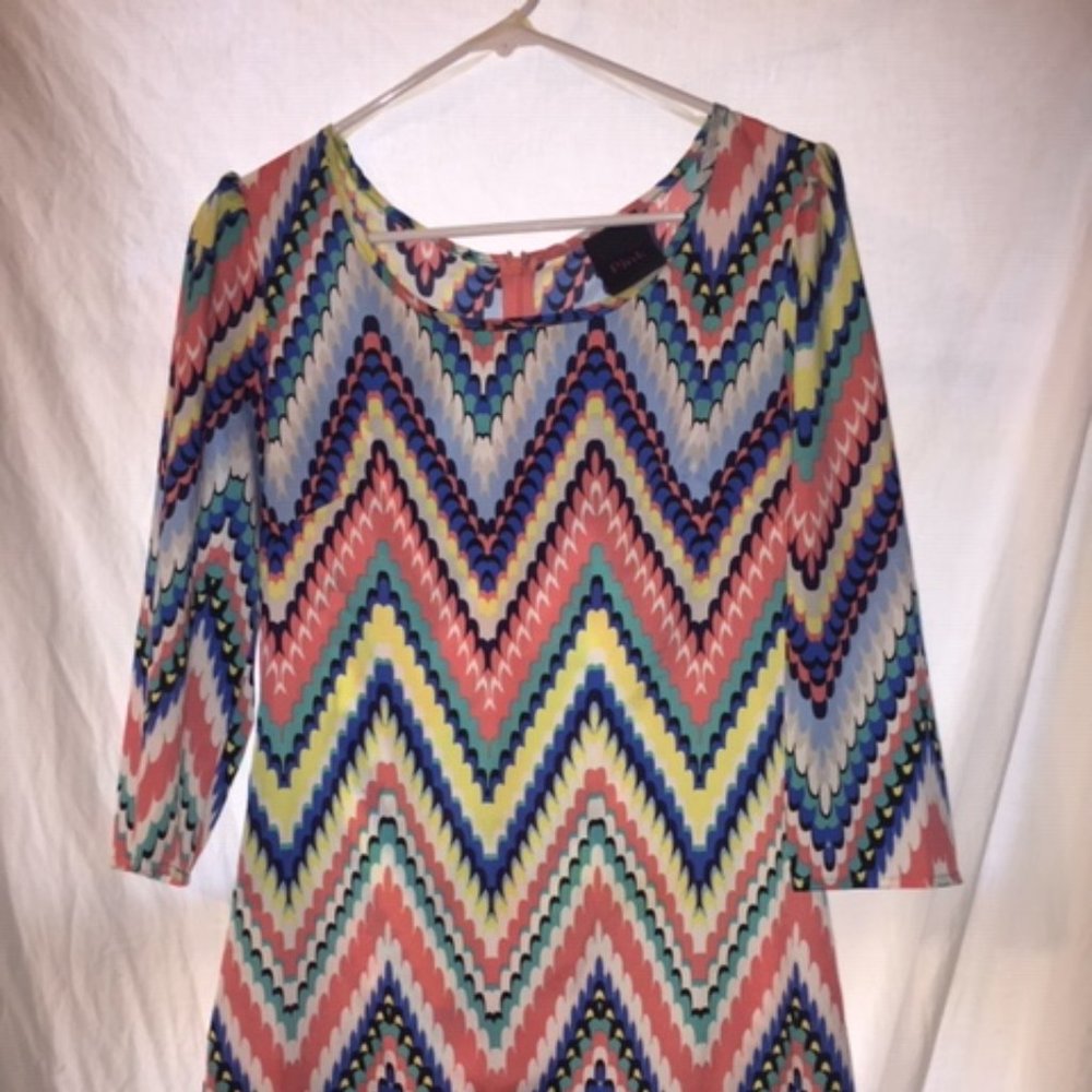 Pink Women's Dress 3/4 Sleeves Size M